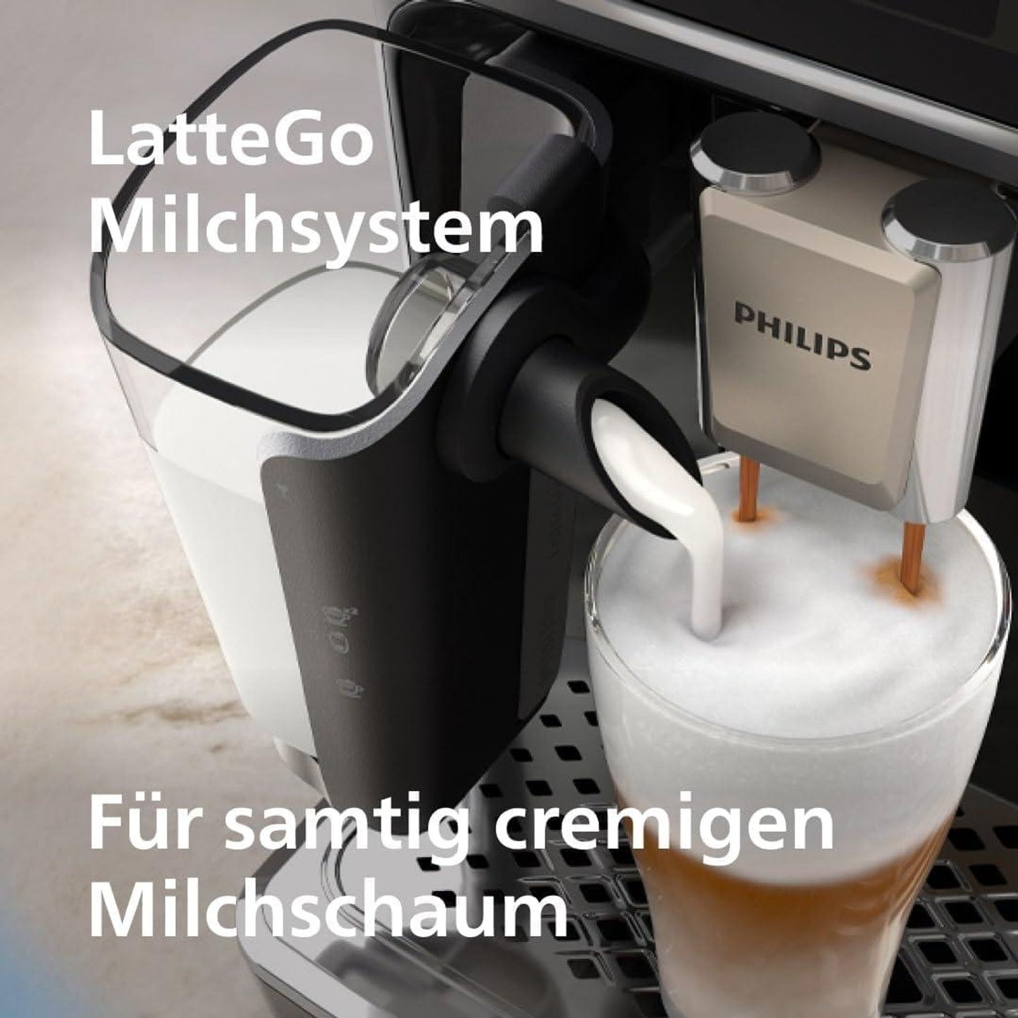 Series 5500 EP5544/50 Kaffeevollautomat – LatteGo Milchsystem, 20 heiße und kalte Kaffeespezialitäten, SilentBrew Technologie, QuickStart, Grau